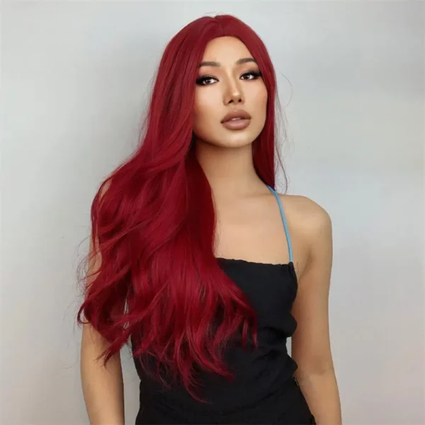 Long Red Hair Wig Curly Fluffy Heat Resistant Daily Party