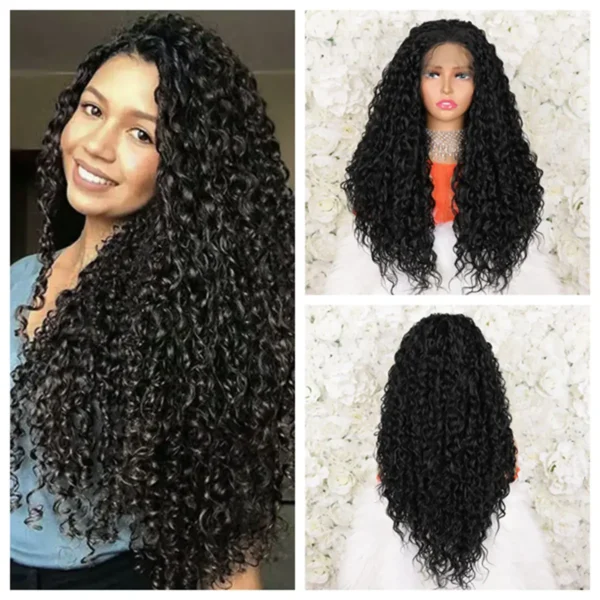 Long Wigs 13*4 Lace Front Afro Curly Synthetic Wig Elegant