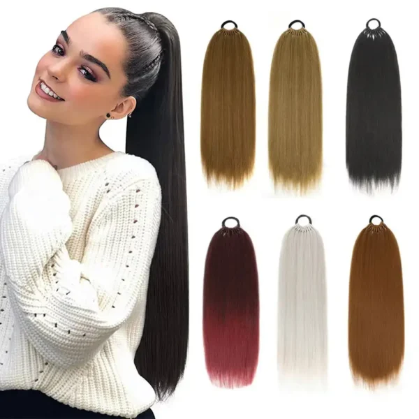 Long Wigs, Ponytail Synthetic Hair Extensions, 24 Inch Hairpiece - Image 3