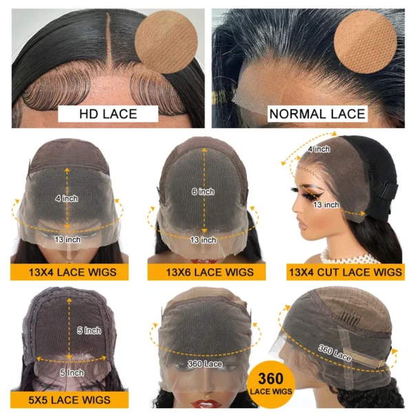 Long Wigs, Pre Cut Lace Wig, Transparent 13x4/13x6 Closure - Image 4