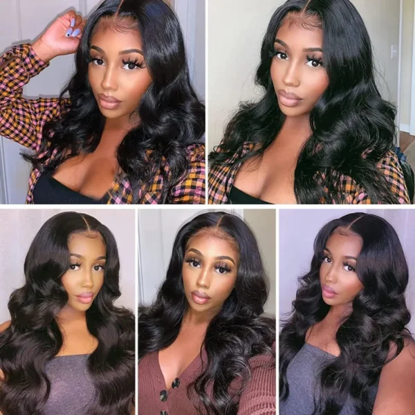 Long Black Hair Wig Body Wave 13x4 HD Lace Front Human Hair Wig - Image 6