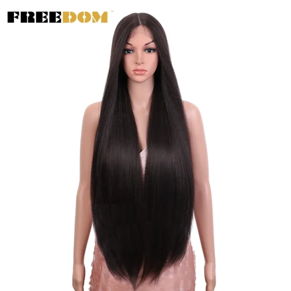 Long Wigs Ombre Brown Synthetic Lace Wig 36 Inch Cosplay