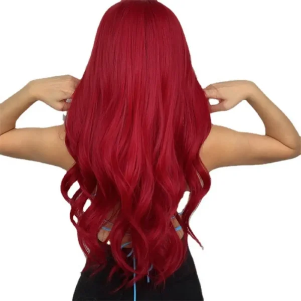 Long Red Hair Wig Curly Fluffy Heat Resistant Daily Party - Image 2
