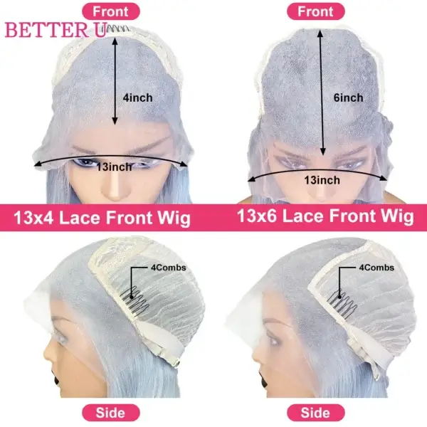 Long White Hair Wig 13x6 Lace Front Platinum Ash Blonde - Image 2