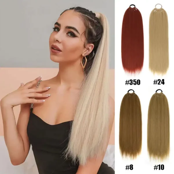Long Wigs, Ponytail Synthetic Hair Extensions, 24 Inch Hairpiece - Image 4