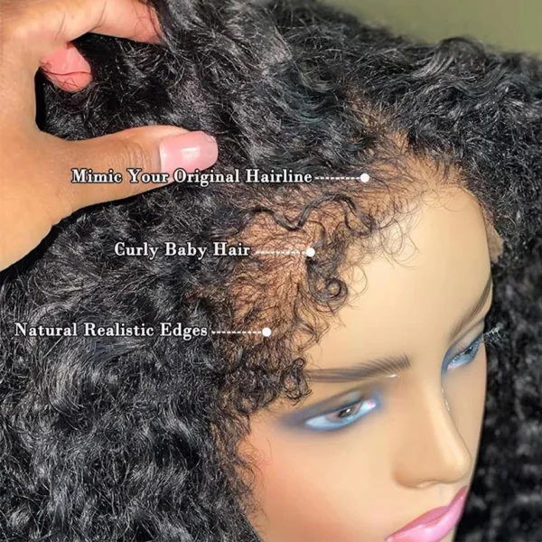 Long Wigs 13x6 HD Transparent Kinky Curly 200% Brazilian Remy - Image 4