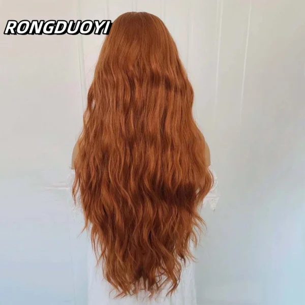 Long Ginger Hair Wig 13X4 Ginger Orange Curly Lace Front - Image 4