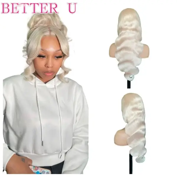 Long White Hair Wig 13x6 Lace Front Platinum Ash Blonde