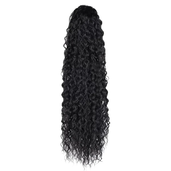 Long Wigs Synthetic Afro Drawstring Ponytail 22 Inch Curly Wave - Image 4