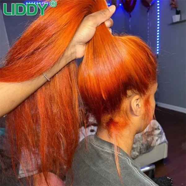 Long Ginger Hair Wig 30 Inch Ginger Orange 360 Lace Wig