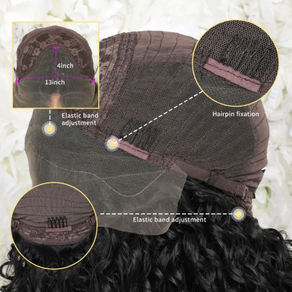 Long Wigs 13*4 Lace Front Afro Curly Synthetic Wig Elegant - Image 4
