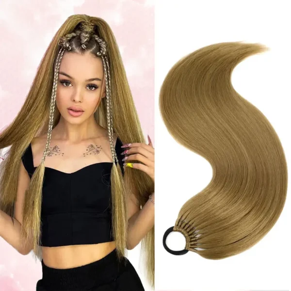 Long Wigs, Ponytail Synthetic Hair Extensions, 24 Inch Hairpiece - Image 5
