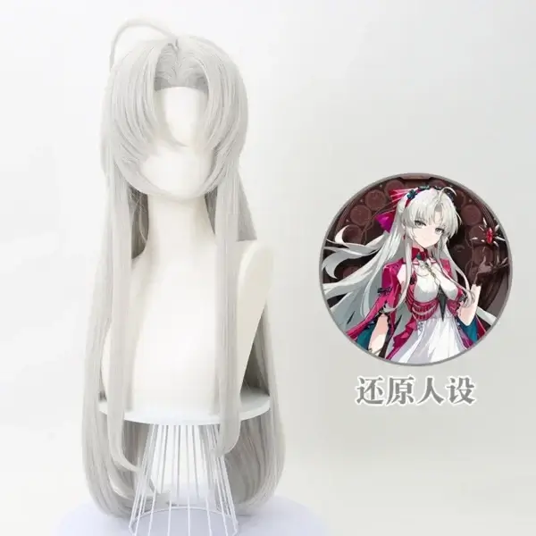 Long White Hair Wig Carlotta Cosplay Halloween Prop