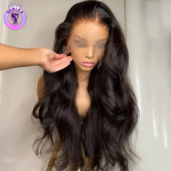 Long Black Hair Wig Body Wave HD Lace Frontal Pre Plucked